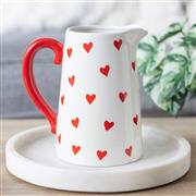 Heart Print Ceramic Flower Jug
