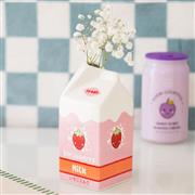 Strawberry Milk Carton Flower Vase