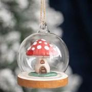 Mushroom House Glass Dome Hanging Decoratio