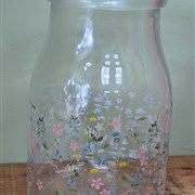 Whispering Petals Patterned Glass Vase